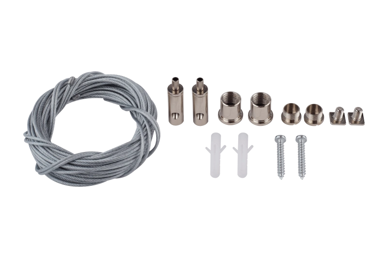 Комплект подвесов для светодиодного профиля/трека с регулированием троса снизу, 4000мм Комплект подвесов для светодиодного профиля/трека с регулированием троса снизу, 4000мм