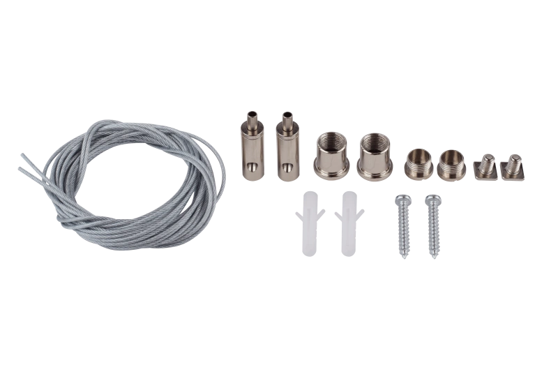 Комплект подвесов для светодиодного профиля/трека с регулированием троса снизу, 2000мм Комплект подвесов для светодиодного профиля/трека с регулированием троса снизу, 2000мм