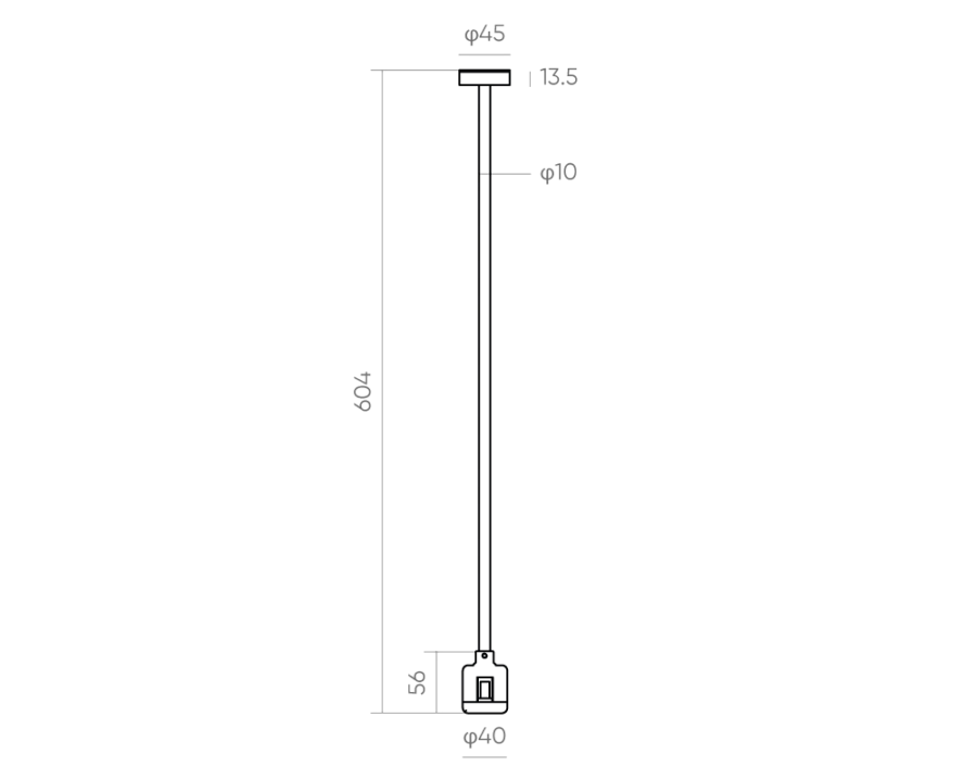 Коннектор питания прямой накладной Byled серия ECLIPSE 24V, 604мм, Золотой