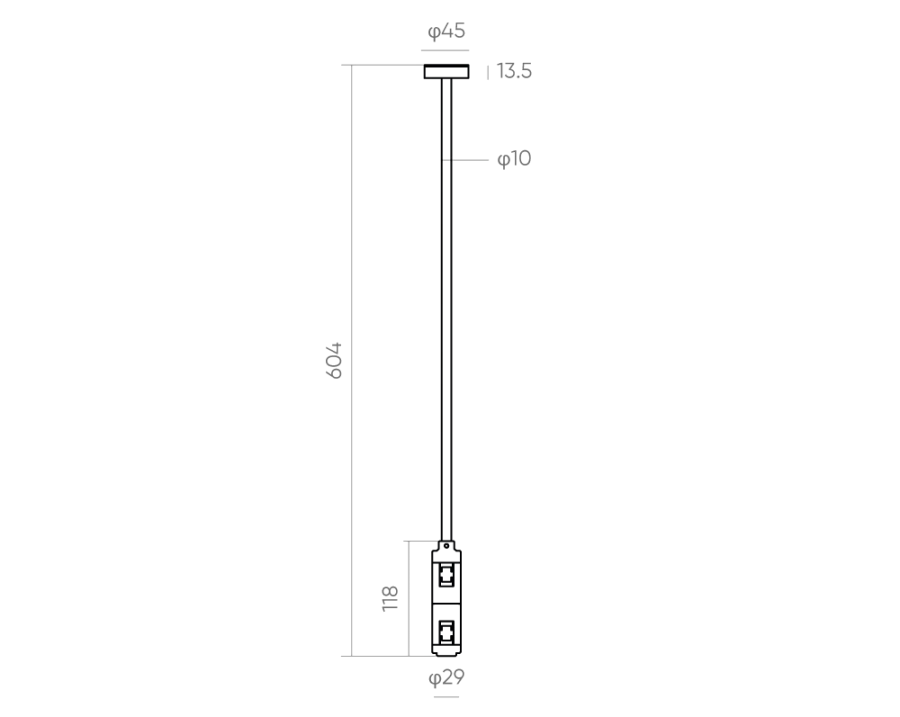 Держатель шинопровода накладной двойной Byled серия ECLIPSE 24V, 604мм, Золотой