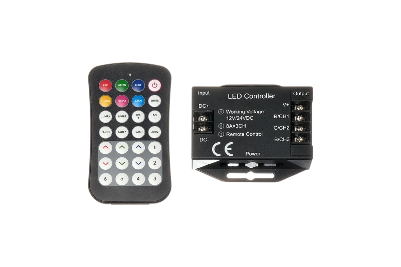 Контроллер (RGB) с пультом Byled серия CNS (12-24v, 3CH*8A, RF, 28кн.)