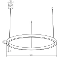 Подвесной светильник Byled серия Halo 4555 (110W, 220V, CRI>90, 1200mm, Черный корпус, Цвет: Теплый белый)