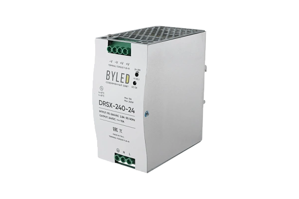 Блок питания Byled DRSX-240-24 (240W, 24V, 10A, 60мес.)