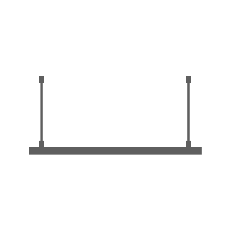 Комплект подвесного крепления для создания прямой линии 1м (Прозрачная трубка 1м., 2 подвеса 2000мм)