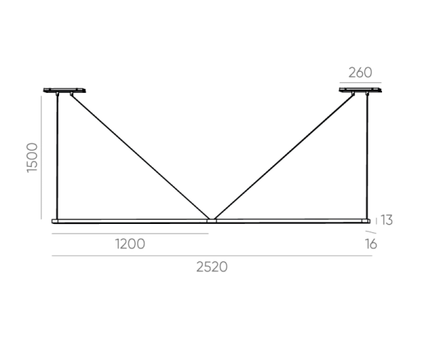 Система подвесов для накладного трека Byled серия GRAVITY-MG15-TRACK-OUT, 2шт., до 2,4м трека.