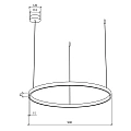 Подвесной светильник Byled серия Halo 1535 (50W, 220V, CRI>90, 900mm, Черный корпус, Цвет: Теплый белый)