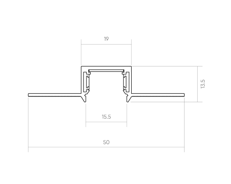 Магнитный трек встраиваемый под шпаклевку Byled серия Gravity-MG15 48v, Белый, 2000mm