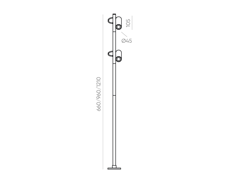 Уличный светильник Byled серия Ground (12W, 230V, CRI>90, 1210mm, Черный корпус, Цвет: Теплый белый, 36мес.)