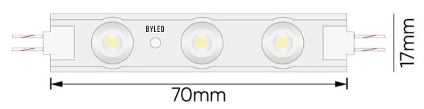 Светодиодный линзованный модуль Byled SMD2835, 1.5W, 175°, 12V, Цвет: Белый 6000К