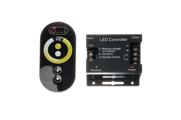Контроллер (Mix White) с пультом Byled серия CNS (12-24v, 2CH*6A, RF, Сенсорный)