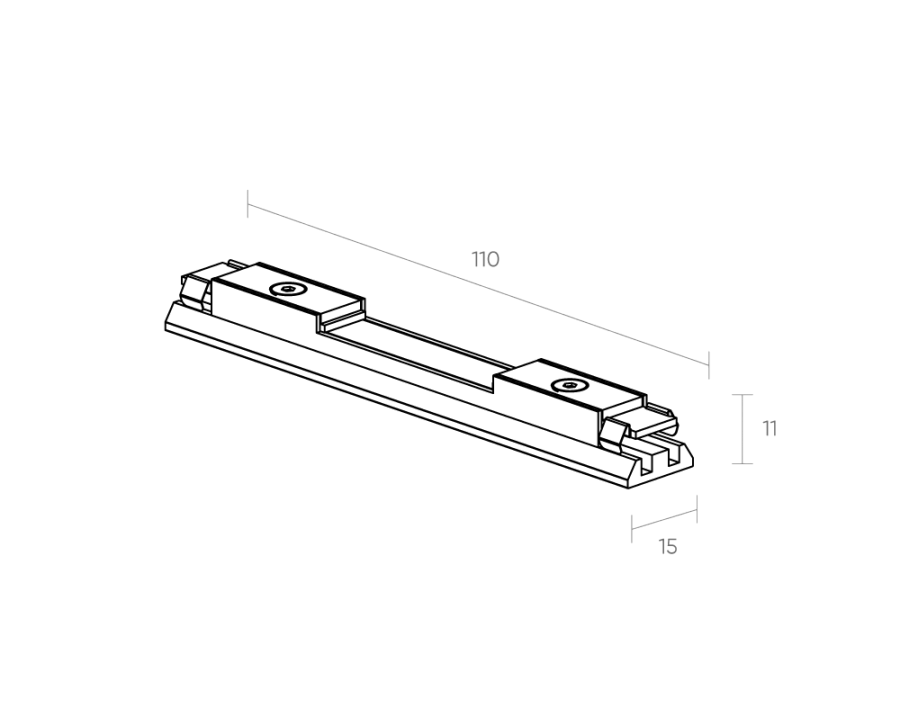 Прямой коннектор питания двусторонний Byled серия Gravity-MG15 48V