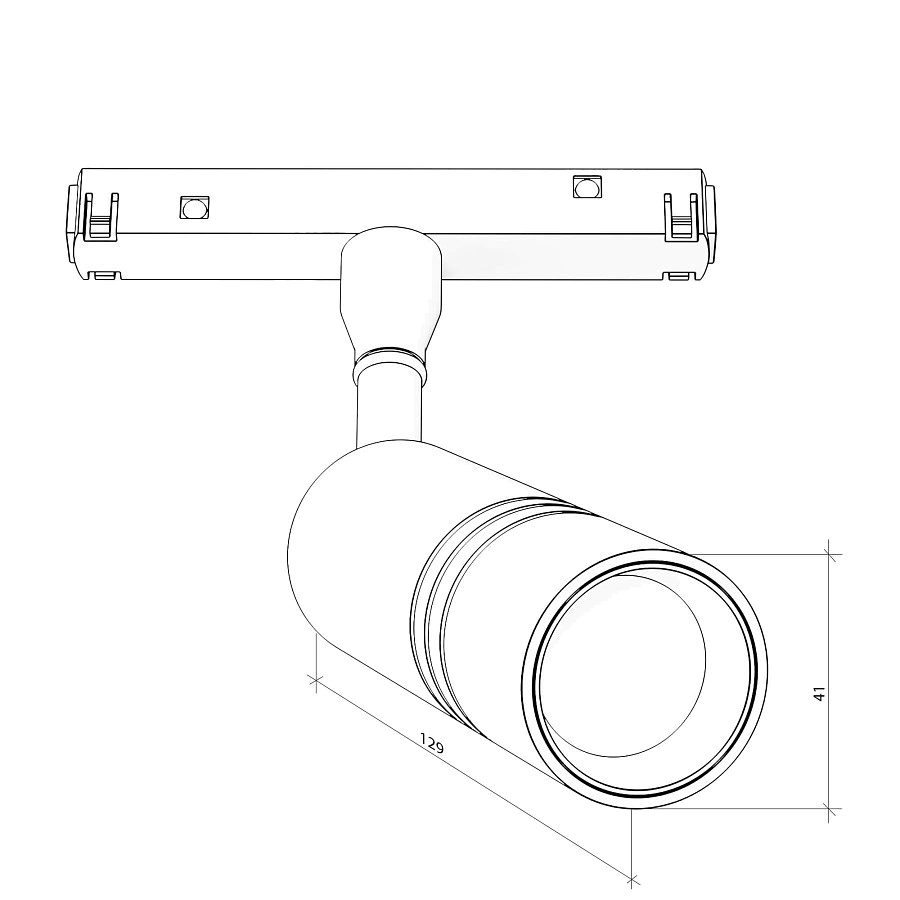 Магнитный трековый светильник Byled серия Gravity MG35 12W, 48V, CRI>90, 24гр., Цвет: Теплый белый