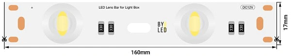 Светодиодная линейка Byled PRO SMD3030, 12LED/m, 14,4W/m, 12V , IP20, Цвет: Холодный белый