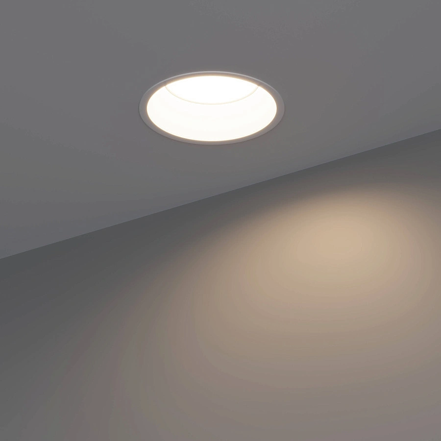 Светильник Byled серия Crater (7W, 220V, CRI>90, Белый корпус, Круг, Цвет: Теплый белый)