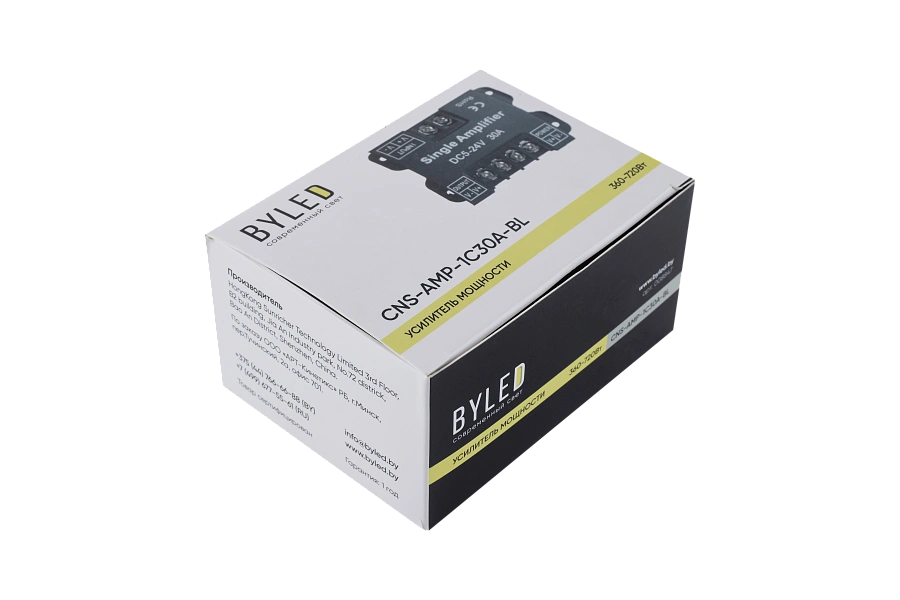 Контроллер (Усилитель мощности) одноканальный Byled серия CNS (12-24v, 1CH*30A, Черный)
