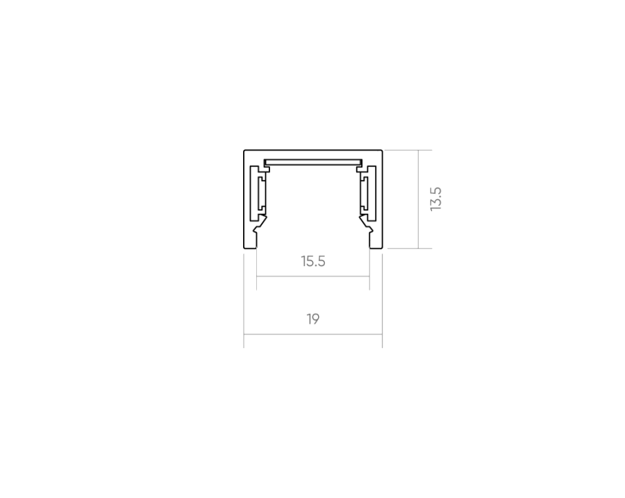Магнитный трек накладной Byled серия Gravity-MG15 48v, Белый, 2000mm