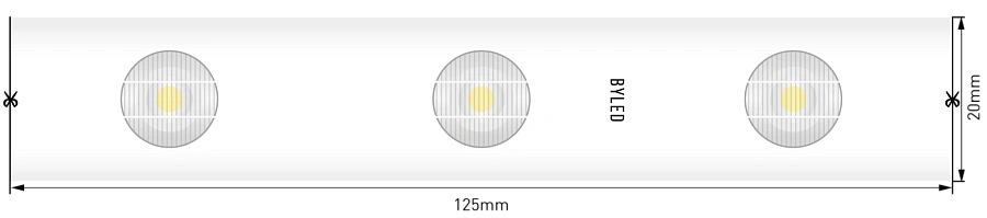 Светодиодная лента WALLWASHER Byled PRO SMD3030, 24 LED/m, 18W/m, 24V , IP67, 25*45*10гр., Цвет: Теплый белый