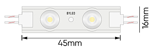 Светодиодный линзованный модуль Byled SMD2835, 1W, 175°, 12V, Цвет: Белый 6000К