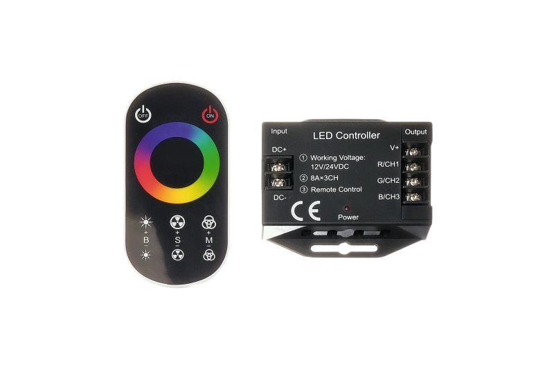 Контроллер (RGB) с пультом Byled серия CNS (12-24v, 3CH*8A, RF, Сенсорный)