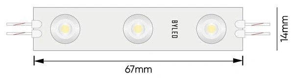 Светодиодный линзованный модуль Byled SMD2835, 1W, 160°, 12V, Цвет: Синий