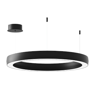 Подвесной светильник Byled серия Halo 4555 (45W, 220V, CRI>90, 600mm, Черный корпус, Цвет: Теплый белый)