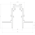 Магнитный трек встраиваемый под шпаклевку Byled серия Gravity 48v, 2000mm