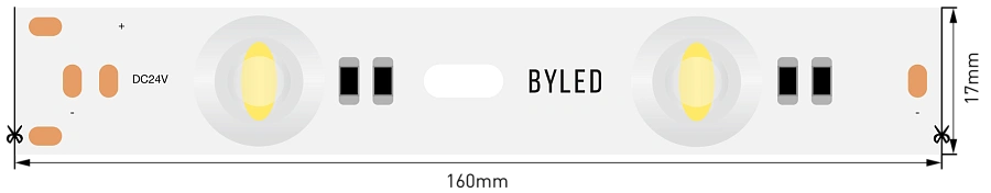 Светодиодная линейка Byled LUX серия LL SMD2835, 12LED, 7W, 24V, IP20, CRI>90, 60мес., Цвет: Теплый белый 3000K