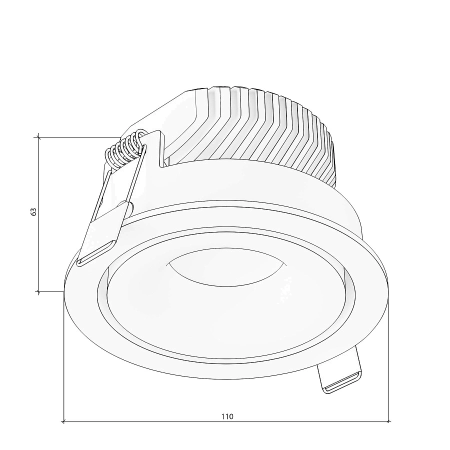 Наклонный корпус светильника Byled серия UNI-1001 Черный (наклон 30гр.)