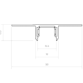 Магнитный трек встраиваемый под ГКЛ Byled серия Gravity-MG15 48v, Белый, 2000mm