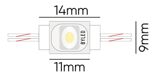 Светодиодный линзованный модуль Byled SMD2835, 0.36W, 120*160°, 12V, Цвет: Холодный белый 9000К