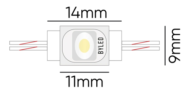 Светодиодный линзованный модуль Byled SMD2835, 0.36W, 120*160°, 12V, Цвет: Холодный белый 9000К