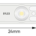 Светодиодный линзованный модуль Byled SMD2835, 0.5W, 175°, 12V, Цвет: Белый 6000К Светодиодный линзованный модуль Byled SMD2835, 0.5W, 175°, 12V, Цвет: Белый 6000К