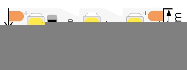 Лента светодиодная Byled Standart S-обр. 2835, 120 LED/м, 7 Вт/м, 12В , IP20, Цвет: Теплый белый 3000K