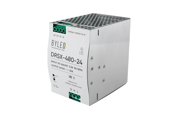 Блок питания Byled DRSX-480-24 (480W, 24V, 20A, 60мес.)