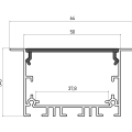 Светодиодный профиль Byled встраиваемый 3000*64*35мм, алюминиевый, анодированный
