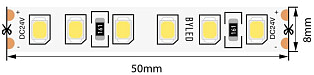 Лента светодиодная Byled Standart 2835, 120 LED/м, 9,6 Вт/м, 24V , IP20, Цвет: Теплый белый 2700K