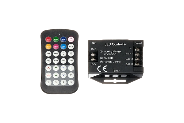 Контроллер (RGB) с пультом Byled серия CNS (12-24v, 3CH*8A, RF, 28кн.)