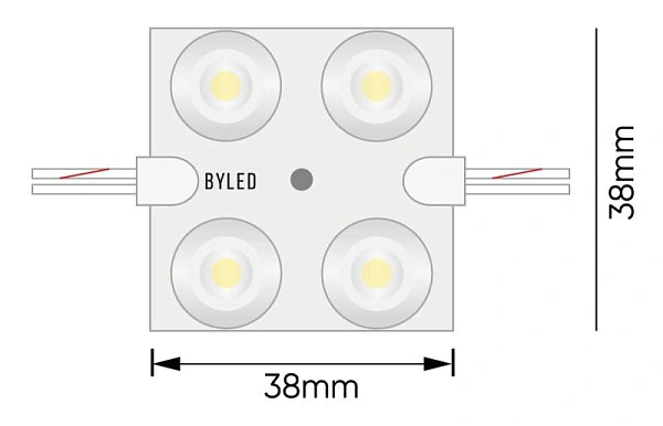 Светодиодный линзованный модуль Byled SMD2835, 2W, 175°, 12V, Цвет: Холодный белый 9000К