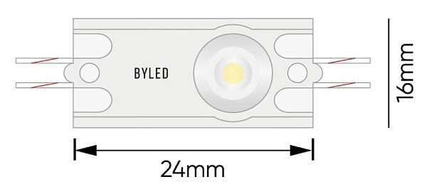 Светодиодный линзованный модуль Byled SMD2835, 0.5W, 175°, 12V, Цвет: Холодный белый 9000К