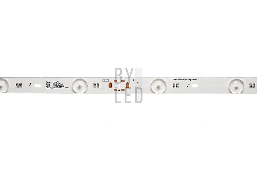 Светодиодная линейка Byled PRO SMD3030, 12LED/m, 14,4W/m, 12V , IP20, Цвет: Нейтральный белый