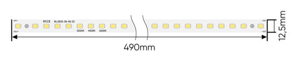Светодиодная линейка Byled LUX серия BL SMD2835, 48LED, 7-25W, 36V, 200-700mA, IP20, CRI>90, 60мес., Цвет: Белый 5000K