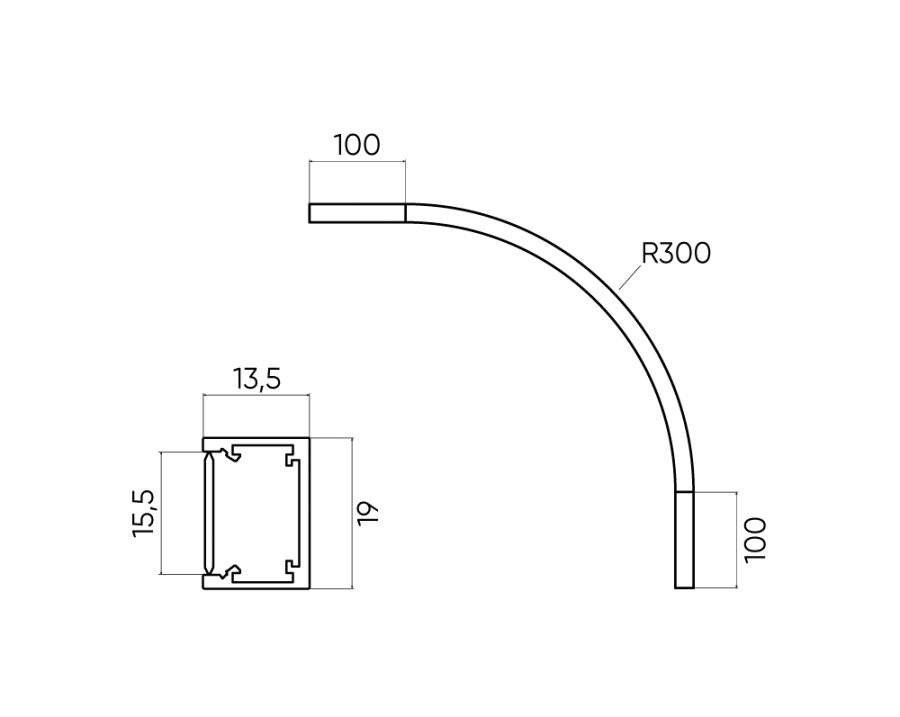 Соеденитель угловой закругленный внешний накладной Byled серия Gravity-MG15 48v, Черный