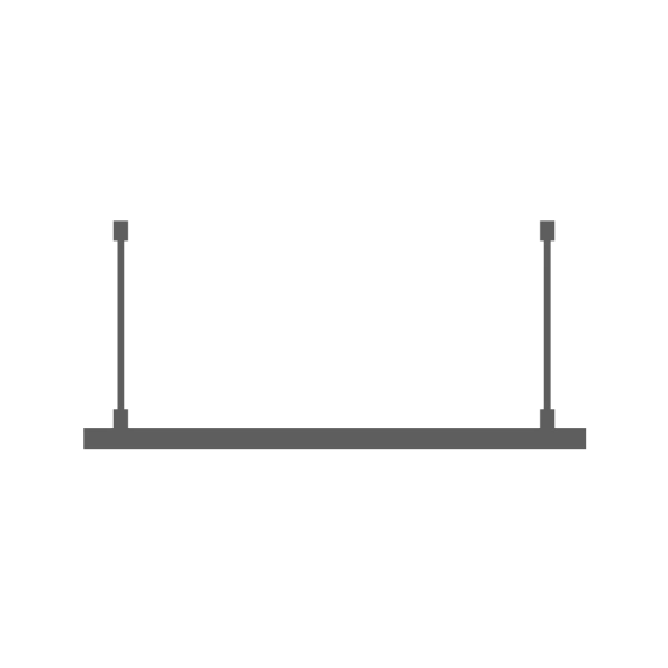 Комплект подвесного крепления для создания прямой линии 1м (Прозрачная трубка 1м., 2 подвеса 2000мм)