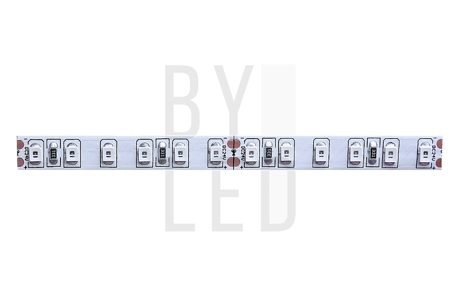  Светодиодная лента Byled Standart SMD2835, 120 LED/m, 9,6 W/m, 24V , IP20, Цвет: Красный