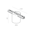 Магнитный светильник Byled серия Gravity-MG15 7W, 48V, CRI>90, 36гр., Черный+Белый, Цвет: Теплый белый