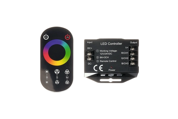 Контроллер (RGB) с пультом Byled серия CNS (12-24v, 3CH*8A, RF, Сенсорный)