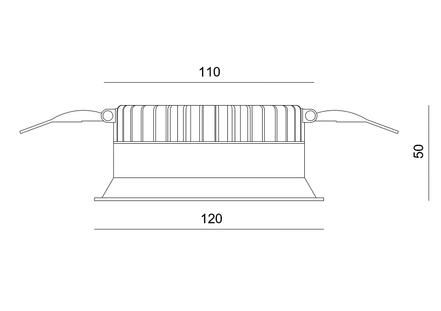 Светильник Byled серия Crater (9W, 220V, CRI>90, Черный корпус, Круг, Цвет: Теплый белый)