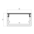 Светодиодный профиль Byled накладной 2000*20*10мм, алюминиевый, анодированный