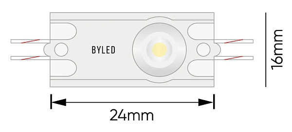 Светодиодный линзованный модуль Byled SMD2835, 0.5W, 175°, 12V, Цвет: Белый 6000К