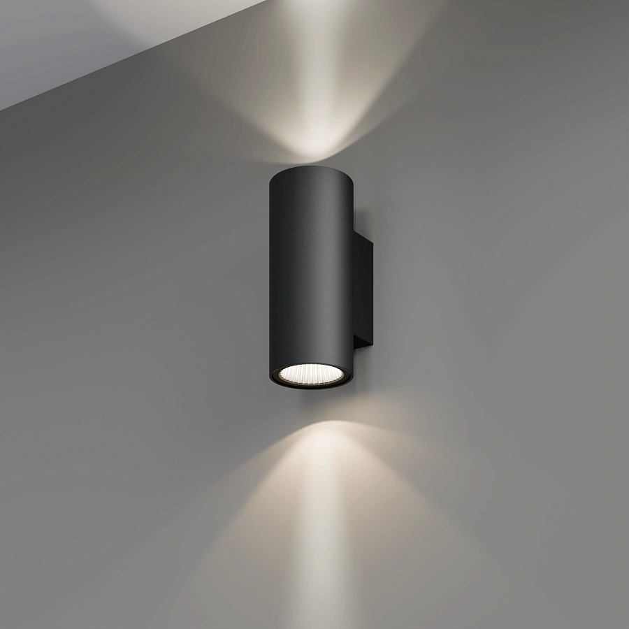 Настенный светильник Byled серия Flare TB (6+6W, 230V, CRI>80, Черный корпус, IP65, 60мес., Цвет: Нейтральный белый 4000K)